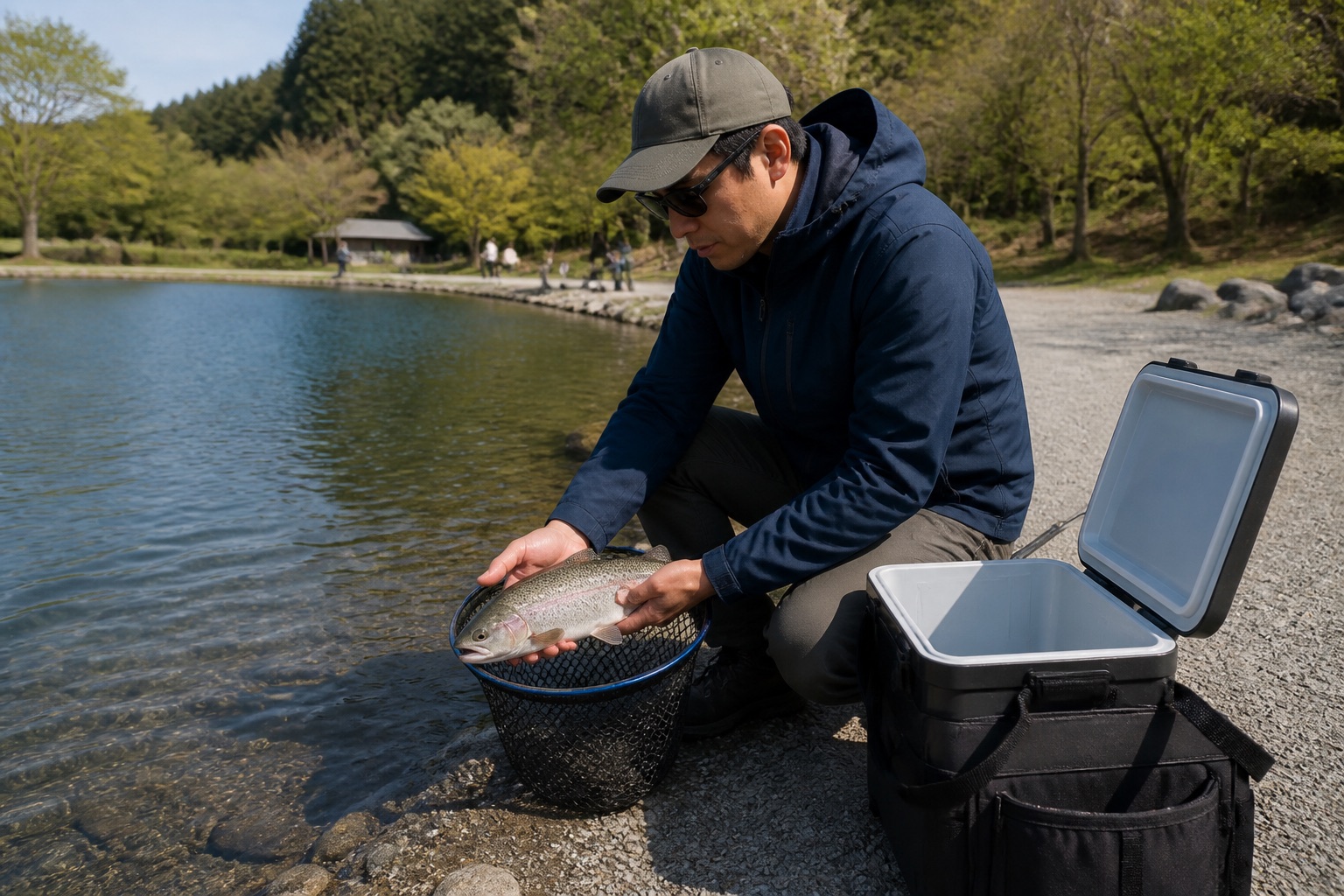 釣った魚は持ち帰れる？ルールの確認のイメージ（ChatGPT生成）