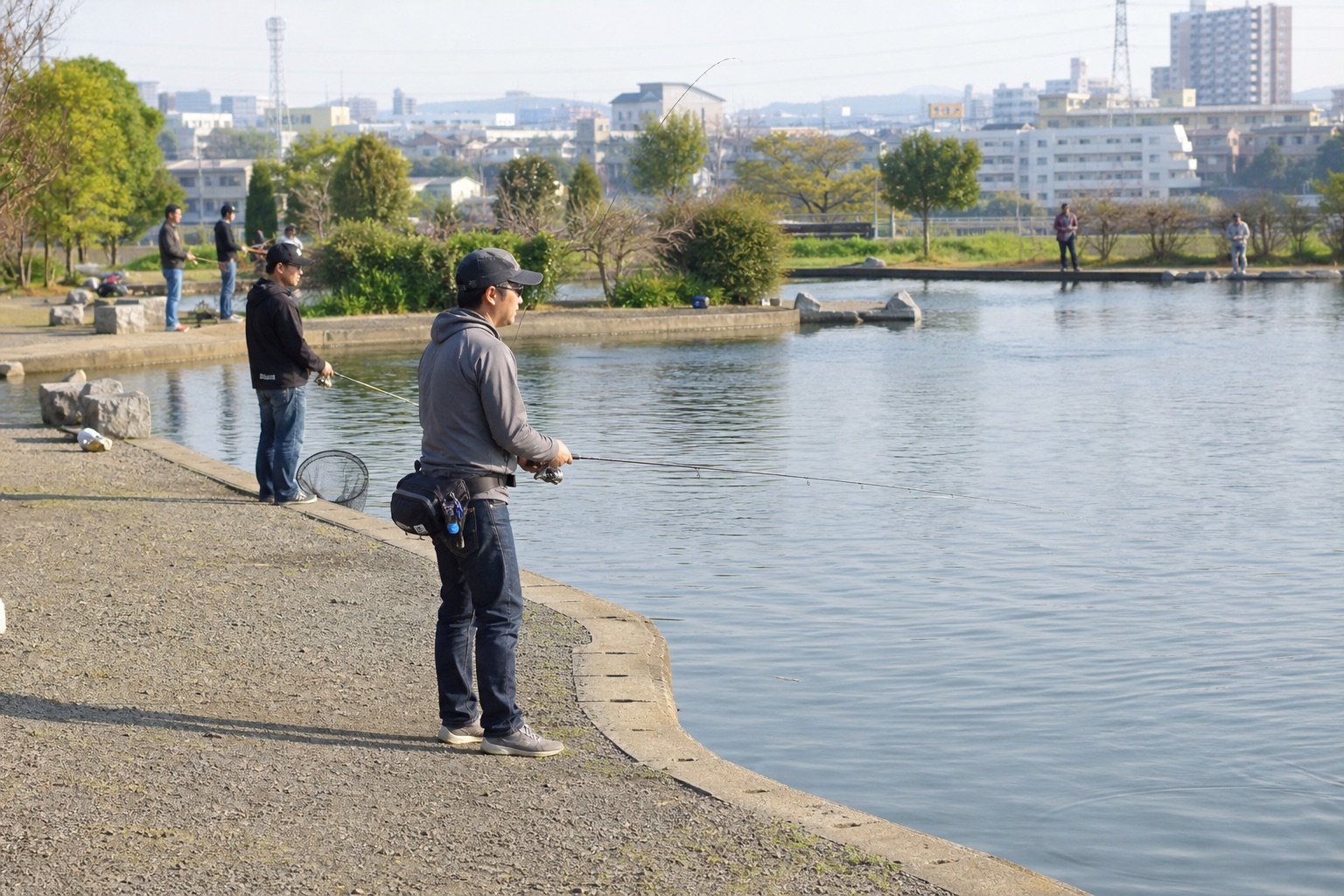 ベリーパーク FISH ON! 王禅寺の釣り場利用イメージ（ChatGPT生成）